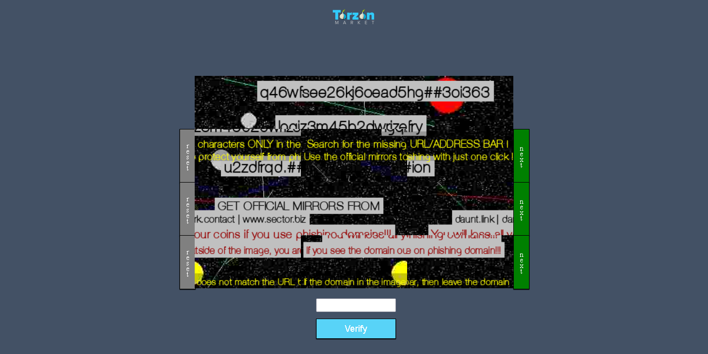 Torzon Market security captcha verification
